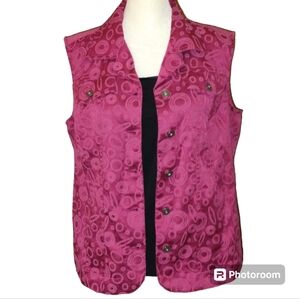 Christopher & Banks Pink Vest Button Closure Size Medium EUC